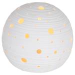 Tischleuchte Jazz Moon Porzellan / Baumwolle - Weiß - 1-flammig