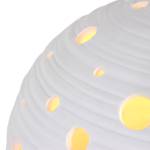 Tischleuchte Jazz Moon Porzellan / Baumwolle - Weiß - 1-flammig