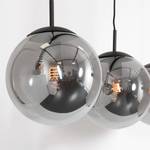 Hanglamp Bollique ijzer / rookglas - zwart - 3 lichtbronnen
