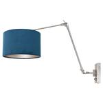 Wandlamp Prestige Chic A ijzer / polyester - turquoise / zilverkleurig - 1 lichtbron - Turquoise/zilverkleurig