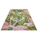 Tapis int. / ext. Tropical Flamingo Polyester / Polypropylène - Vert / Rose - 200 x 285 cm