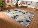 Tapis intérieur / extérieur Gold Leaves Polyester / Polypropylène - Gris / Blanc - 120 x 180 cm