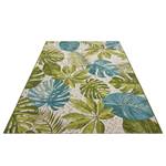 In-& outdoorvloerkleed Tropical Leaves polyester/polypropeen - Groen/blauw - 80 x 165 cm