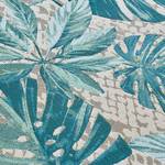 Tapis int. / ext. Tropical Leaves Polyester / Polypropylène - Bleu / Blanc - 200 x 285 cm