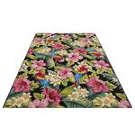 In-/Outdoor Teppich Tropical Feeling Polyester/Polypropylen - Schwarz / Mehrfarbig - 80 x 165 cm