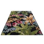 In-/Outdoor Teppich Tropical Flowers Polyester/Polypropylen - Schwarz / Grün - 200 x 285 cm