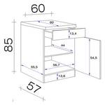 Unterschrank Cresta Weiß / Eiche Sonoma Dekor - Breite: 60 cm