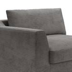 1,5-Sitzer Sofa Dixwell Cordstoff Lizza: Grau - Armlehne davorstehend links