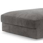 Gestoffeerde hocker Dixwell big Corduroy Lizza: Grijs