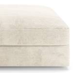 Gestoffeerde hocker Dixwell big Corduroy Lizza: Wit