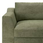 1,5-Sitzer Sofa Dixwell Cordstoff Lizza: Olive - Armlehne davorstehend links