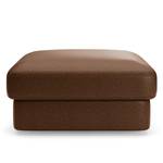 Gestoffeerde hocker Dixwell small antieke leerlook - Microvezel Taeko: Chocoladebruin