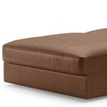 Chaise longue Dixwell antieke leerlook - Microvezel Taeko: Chocoladebruin - Armleuning vooraanzicht rechts