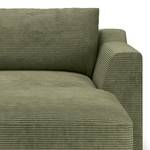 Chaise longue Dixwell Corduroy Lizza: Olijf - Armleuning vooraanzicht rechts