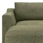 Chaise longue Dixwell Corduroy Lizza: Olijf - Armleuning vooraanzicht links