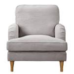 Fauteuil Bethania geweven stof - Corduroy Lola: Lichtgrijs