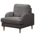 Fauteuil Bethania geweven stof - Corduroy Lola: Grijs