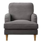 Fauteuil Bethania geweven stof - Corduroy Lola: Grijs