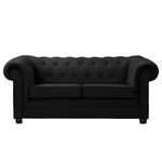 2-Sitzer Sofa Upperclass Samt Ravi: Schwarz