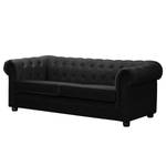 3-Sitzer Sofa Upperclass Samt Ravi: Schwarz