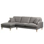 Ecksofa Bethania Samt Ravi: Taupe - Longchair davorstehend links