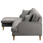 Ecksofa Bethania Samt Ravi: Taupe - Longchair davorstehend links