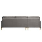 Ecksofa Bethania Samt Ravi: Taupe - Longchair davorstehend links