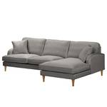 Ecksofa Bethania Samt Ravi: Taupe - Longchair davorstehend rechts