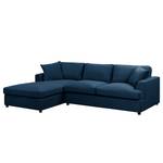 Hoekbank Nerpio Velours Vaia: Donkerblauw - Longchair vooraanzicht links