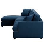 Hoekbank Nerpio Velours Vaia: Donkerblauw - Longchair vooraanzicht links