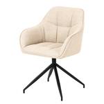 Sedia con braccioli Sidaon Tessuto strutturato / Ferro - Beige / Nero