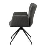 Chaises à accoudoirs Doulba - Lot de 2 Tissu structuré Badia: Anthracite