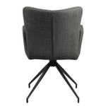 Chaises à accoudoirs Doulba - Lot de 2 Tissu structuré Badia: Anthracite