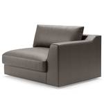 Ecksofa Dixwell mit Longchair Antiklederlook - Microfaser Taeko: Anthrazit - Longchair davorstehend links