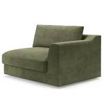 Ecksofa Dixwell mit Longchair Cordstoff Lizza: Olive - Longchair davorstehend links