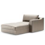 Hoekbank Dixwell met chaise longue antieke leerlook - Microvezel Taeko: Lichtgrijs - Longchair vooraanzicht rechts