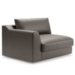 Divano con chaise longue Dixwell Effetto pelle anticata - Microfibra Taeko: antracite - Longchair preimpostata a destra