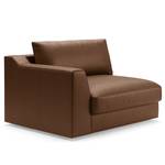 Ecksofa Dixwell mit Longchair Antiklederlook - Microfaser Taeko: Schokobraun - Longchair davorstehend rechts