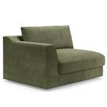 Ecksofa Dixwell mit Longchair Cordstoff Lizza: Olive - Longchair davorstehend rechts