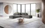 Ecksofa Dixwell Cordstoff Lizza: Grau