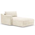 Zithoek Dixwell met hocker Corduroy Lizza: Wit - Longchair vooraanzicht rechts/Ottomaan links