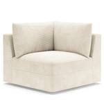 Zithoek Dixwell met hocker Corduroy Lizza: Wit - Longchair vooraanzicht rechts/Ottomaan links