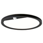 Plafonnier Lamina rond Polycarbonate - Noir - 1 ampoule - Noir