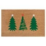 Paillasson coco Decorated Pine Trees Fibre de coco - Beige / Vert