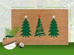 Paillasson coco Decorated Pine Trees Fibre de coco - Beige / Vert