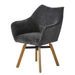 Chaise à accoudoirs Mabontot Noir - Bois massif - Textile - 63 x 88 x 62 cm
