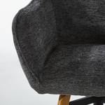 Chaise à accoudoirs Mabontot Noir - Bois massif - Textile - 63 x 88 x 62 cm