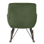 Fauteuil à bascule Timely Vert olive - Velours côtelé