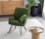 Fauteuil à bascule Timely Vert olive - Velours côtelé