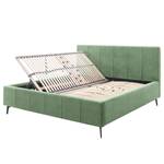 Gestoffeerd bed Sarafina Velours Cloe: Antiek groen - 160 x 200cm